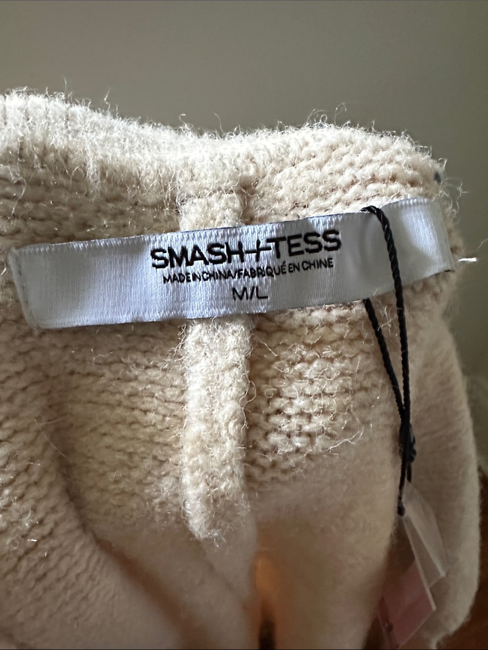 NWT SMASH + TESS Florence Fleece Collared Oversized Jumpsuit in Birch Med/Large - Picture 6 of 8